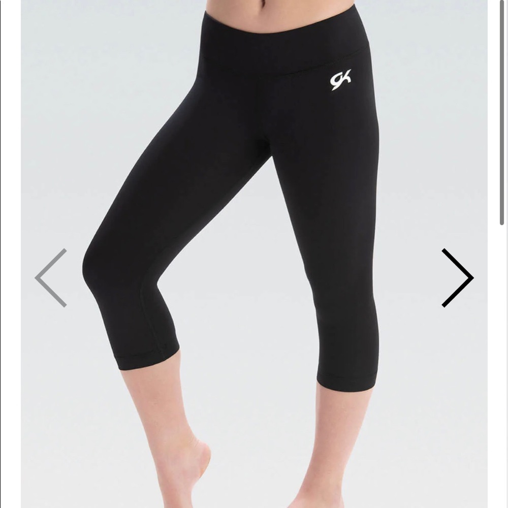 🖤GK Elite Girls gymnastics sports activewear leggings/capris Adult Small🖤
